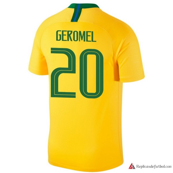 Camiseta Seleccion Brasil Primera equipación Geromel 2018 Amarillo